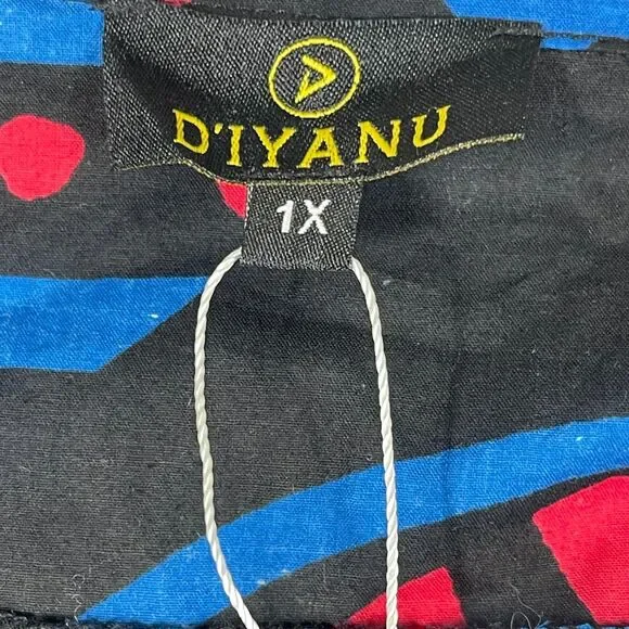 Vibrant Geometric Jumpsuit in Blue and Red - Picture 9 of 16